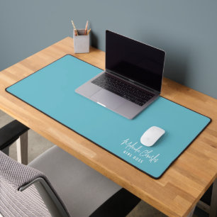 MODERNE Nom MINIMAL design solide bleu turquoise