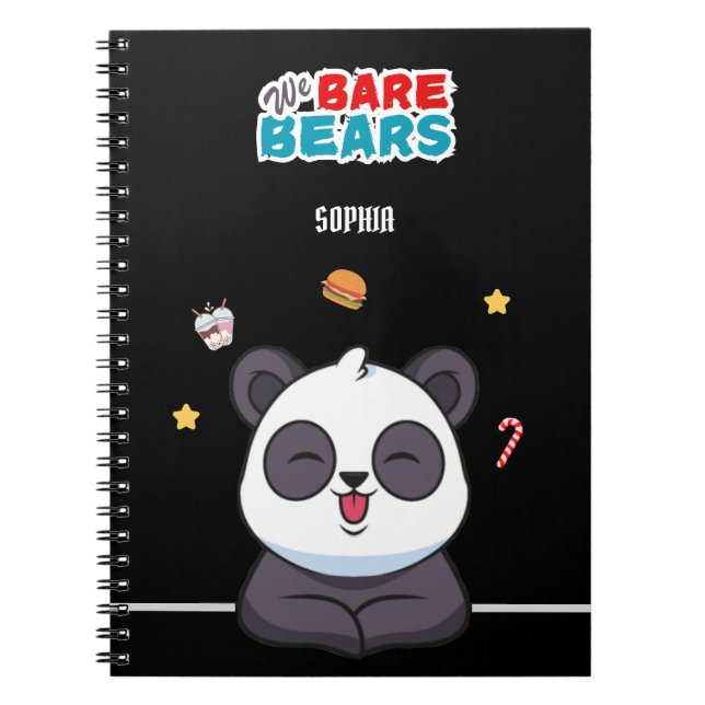Moderne Nous nu Ours Panda Kids Note Livre (Devant)