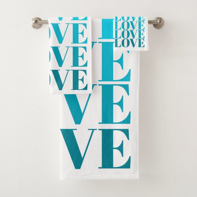 Moderne ombre bleue LOVE typographie Valentines Jo (En situation)