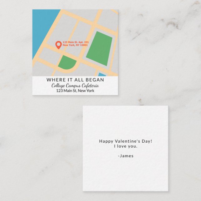 Moderne où tout a commencé Carte Saint Valentin (Devant / Derrière)