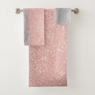 Moderne paillettes ombrées argent rose doré