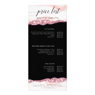 Moderne, parties scintillant, liste de prix rose-n