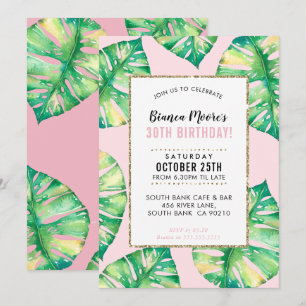 MODERNE PARTY INVITATION Monstera feuilles