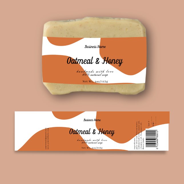 Moderne Pastel Burnt Orange Soap Étiquette Design (Créateur téléchargé)