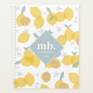 Moderne Pastel Citrus Lemons Monogramme Rendez-vou