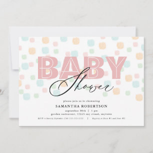 Moderne Pastels Baby shower rose Invitation