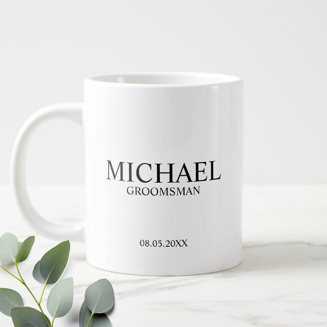 Moderne Personnalisé Groomsman Coffee Mug (Créateur téléchargé)