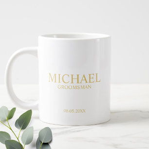 Moderne Personnalisé Groomsman Coffee Mug
