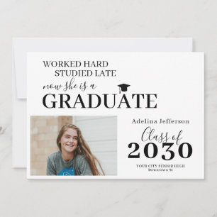 Moderne photo diplômé simple invitation de graduat