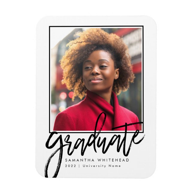 Moderne Photo Grad Faire-part 2022 Magnet (Vertical)