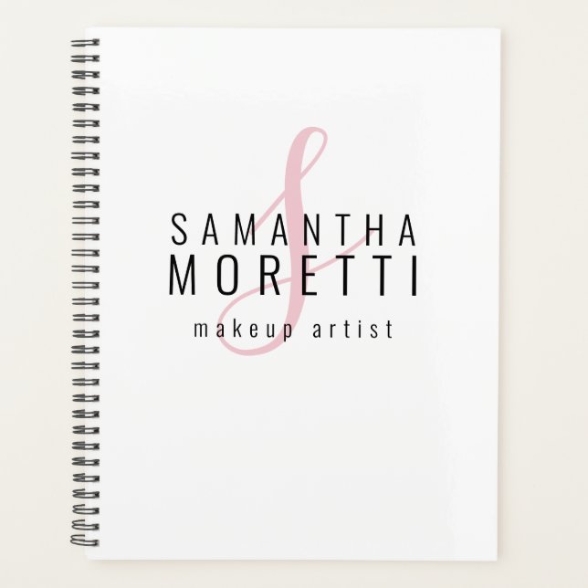 Moderne Pink Script maquillage Artiste Business Pl (Devant)