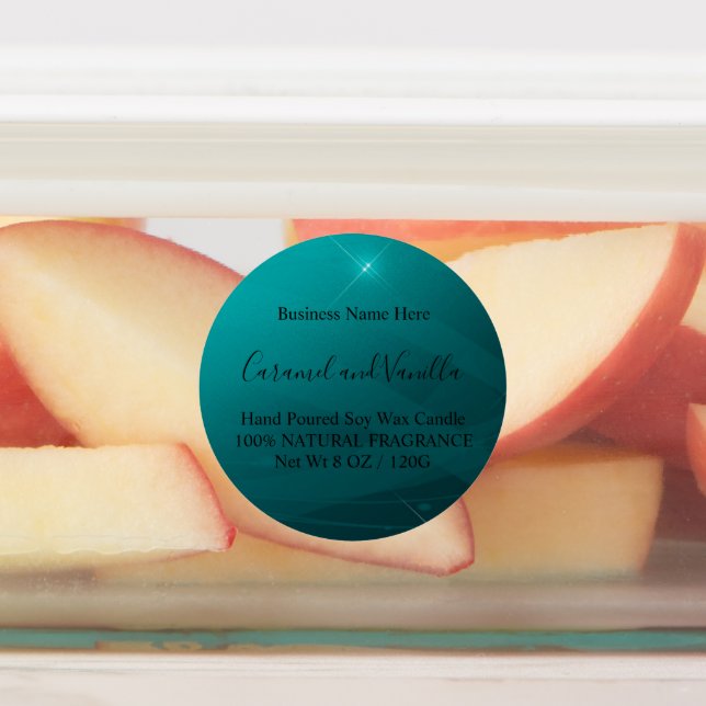 Moderne Professional Turquoise bougies Étiquette (Apposé)