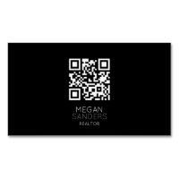 Moderne Realtor noir QR code Magnet Carte de visit