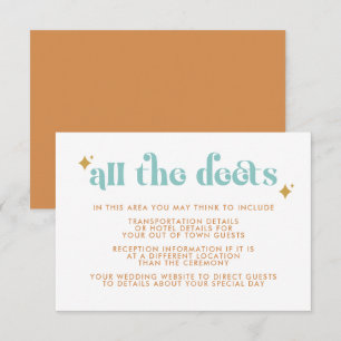 Moderne Retro Beachy Mariage Détails Carte de boît