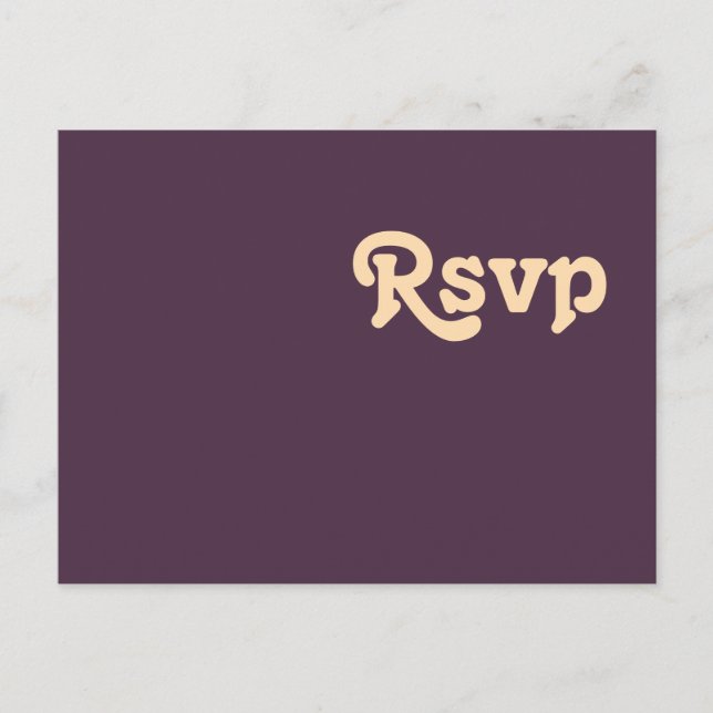 Moderne Rétro | Choix de menu Violet foncé RSVP (Devant)