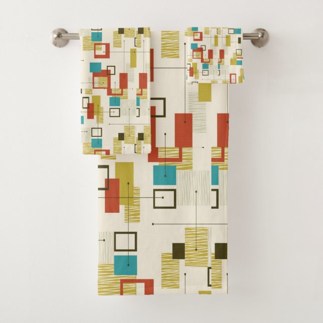 Moderne, Rétro, Géométrique, Turquoise, (En situation)