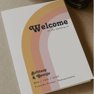 Moderne Retro Rainbow Budget Programme de mariage