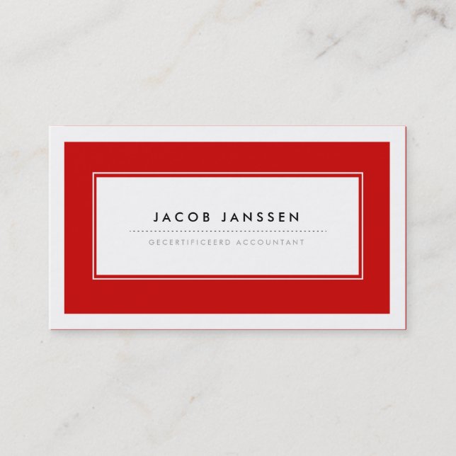 Moderne Rood Visitekaartjes Business Card (Front)