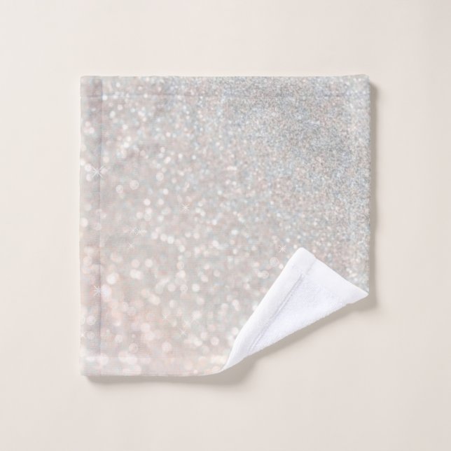 moderne, rose, doré, brillant, ombre, blush, parti (Gant de toilette)