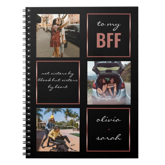Moderne Rose élégant Gold BFF 3 Carnet photo (Devant)