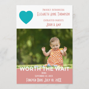 Moderne rose en valeur l'attente - faire-part