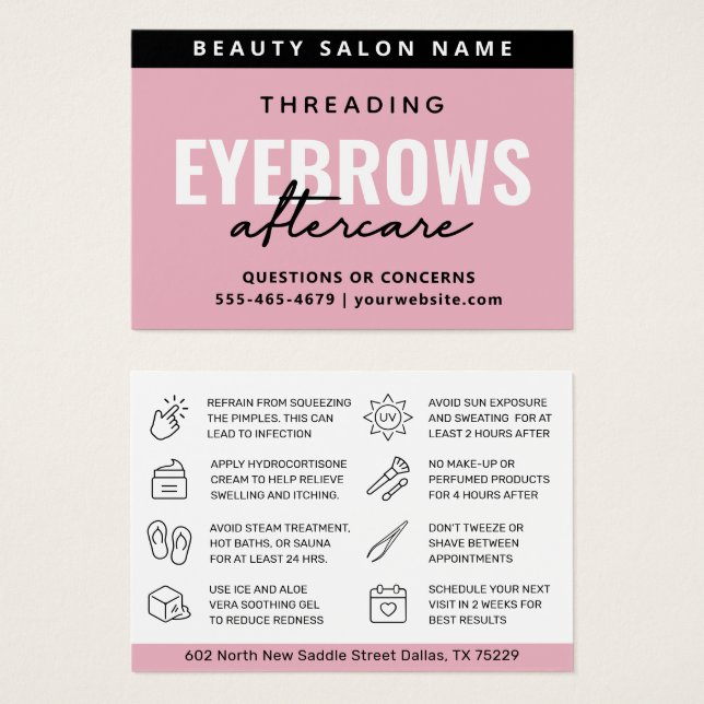 Moderne rose Luxe Eyebrow Threading Aftercare (Devant & derrière)