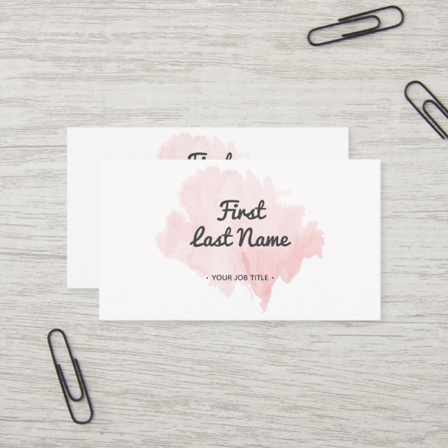 Moderne rougissent pâle - le carte de visite rose (Devant/Arrière en situation)