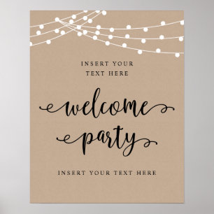 Moderne Rustique, Affiche de Bienvenue à la Fête
