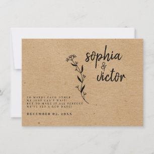 Moderne Rustique Floral Changement Le Faire-part D