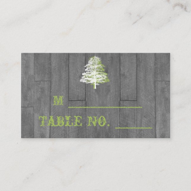 Moderne Rustique Grange Bois Mariage Cartes de Pla (Devant)