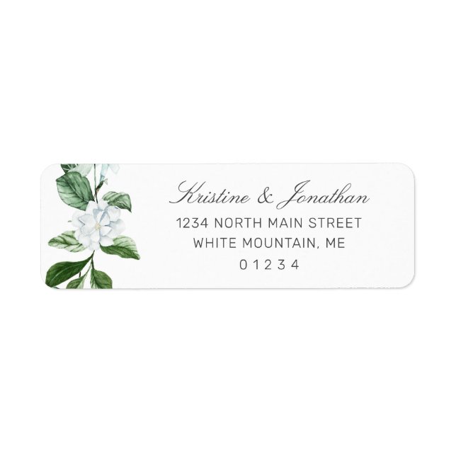Moderne Sage Green Wreath Floral Adresse de retour (Devant)