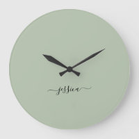 moderne sauge vert nom de script grand horloge
