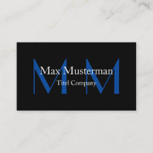 Moderne schwarze Monogramm Visitenkarte