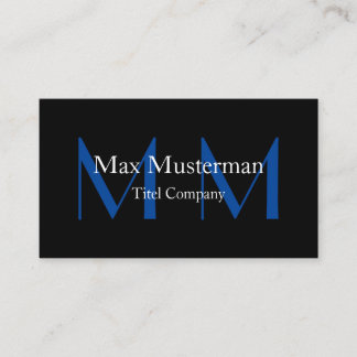 Moderne schwarze Monogramm Visitenkarte Business Card