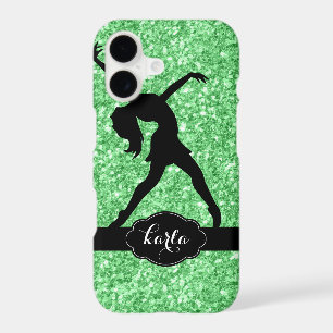 Moderne silhouette de danseur noir et paillettes v