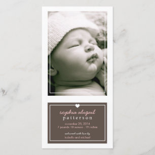 Moderne simple bébé fille Faire-part de naissance