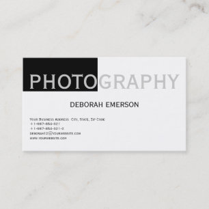 Moderne simple blanc gris noir Carte de visite