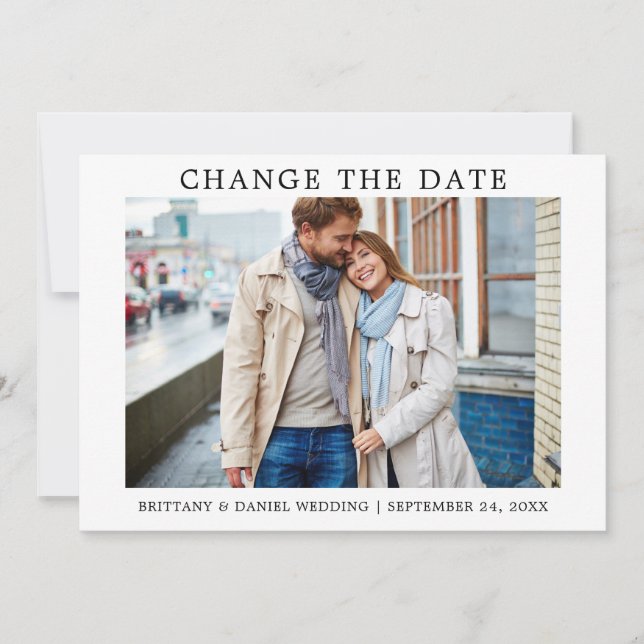 Moderne Simple Changement La Date Nouvelle Carte D (Devant)