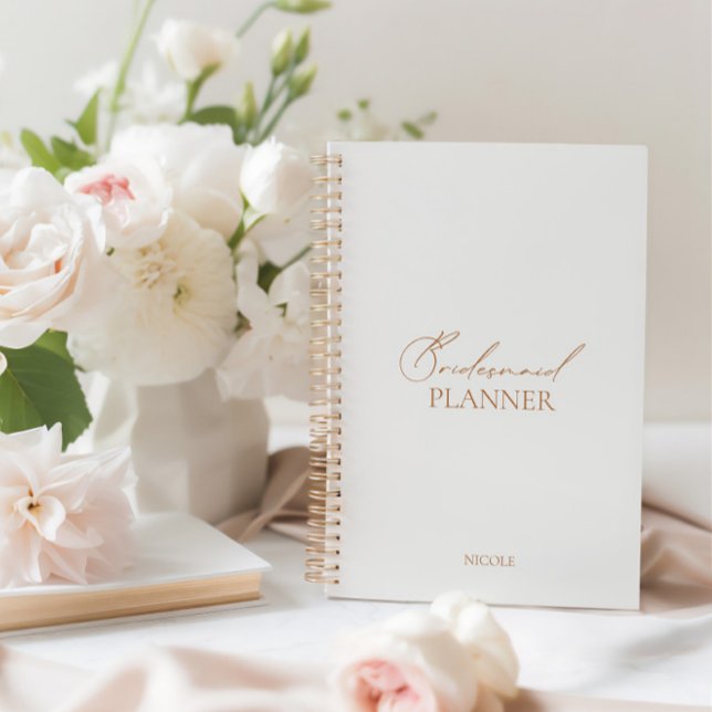 Moderne simple élégante Wedding planner de la serv (Modern Simple Elegant Bridesmaid Wedding Planner)