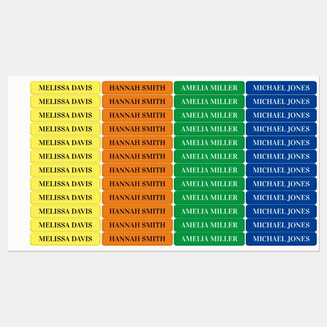 Moderne simple Enfants étanche Nom Étiquettes (Feuille)