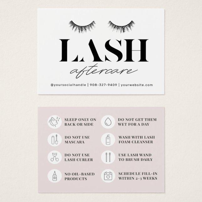 Moderne Simple Eyelash Extensions Lash Aftercare  (Devant & derrière)