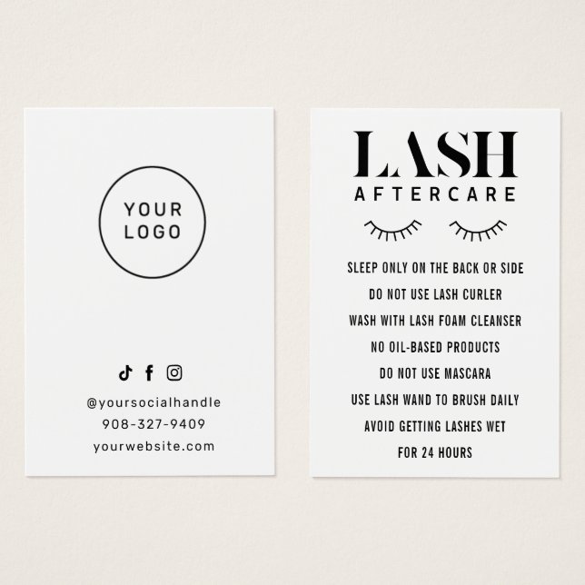 Moderne Simple Eyelash Extensions Lash Aftercare B (Devant & derrière)