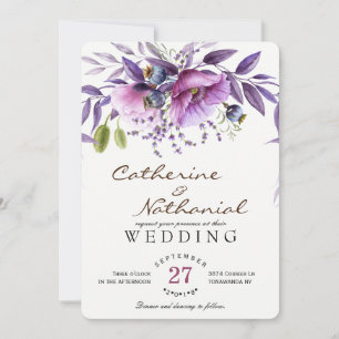 Moderne simple Faire-part de mariage florale