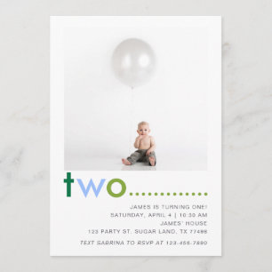 Moderne Simple Garçons @nd Anniversaire Invitation