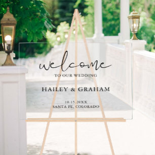 Moderne Simple Mariage Élégante Calligraphie Bienv