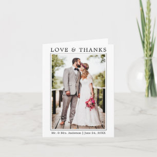 Moderne Simple Minimaliste Amour Mariage Merci Not