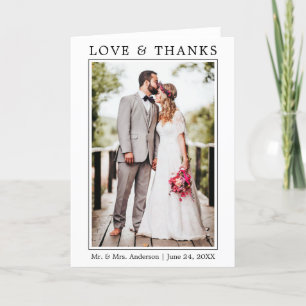 Moderne Simple Minimaliste Amour Mariage Merci Pli
