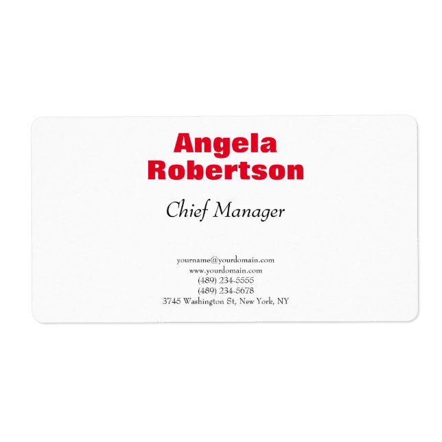 Moderne simple minimaliste rouge blanc (Devant)