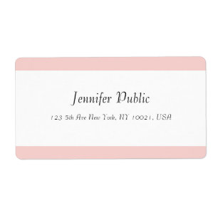 Moderne simple Modèle rose pâle blanc élégant