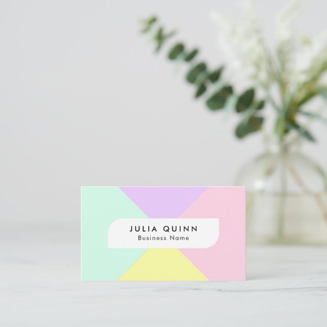 Moderne Simple Pastel couleurs Carte de visite (Debout devant)